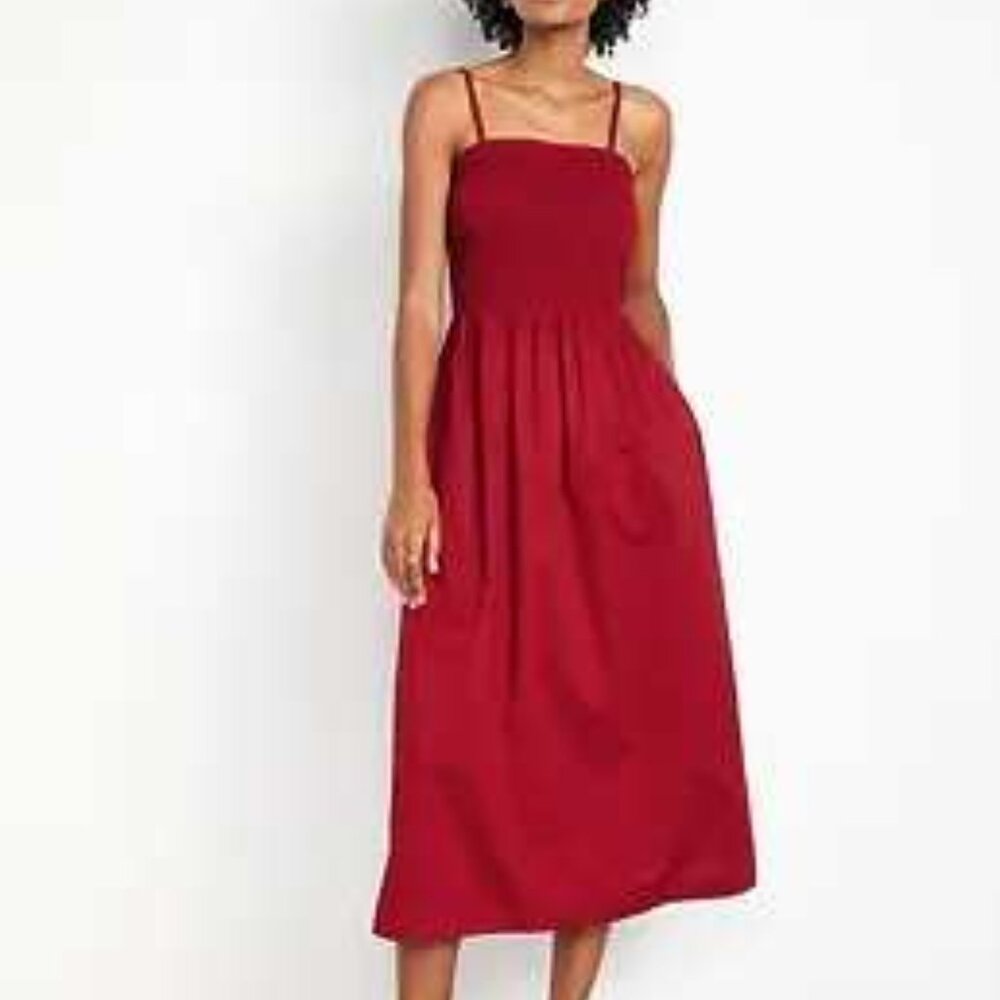 NWT Old Navy Fit & Flare Smocked Midi Dress - X-Small Petite
